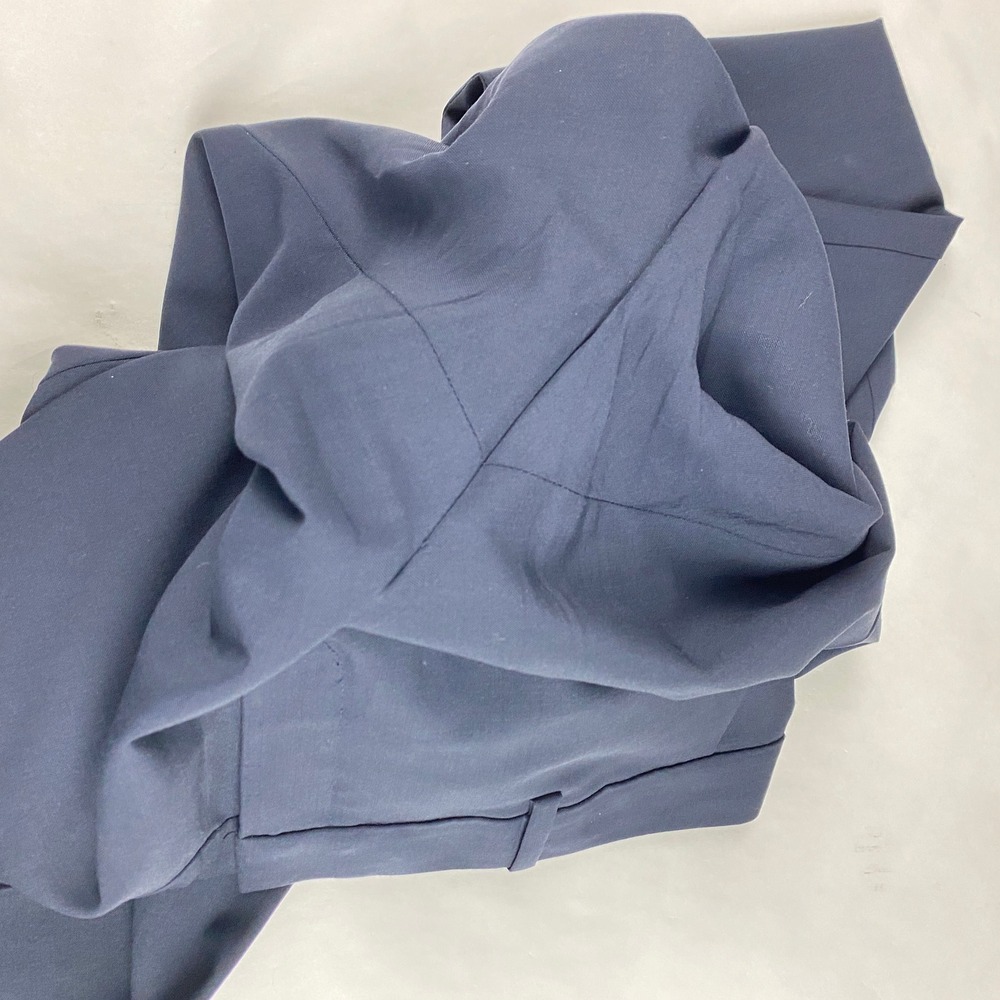 Theory Pants Women's Size 10 Max C3 Sevona Trouser Blue Wool Stretch - Flaw - Picture 8 of 16